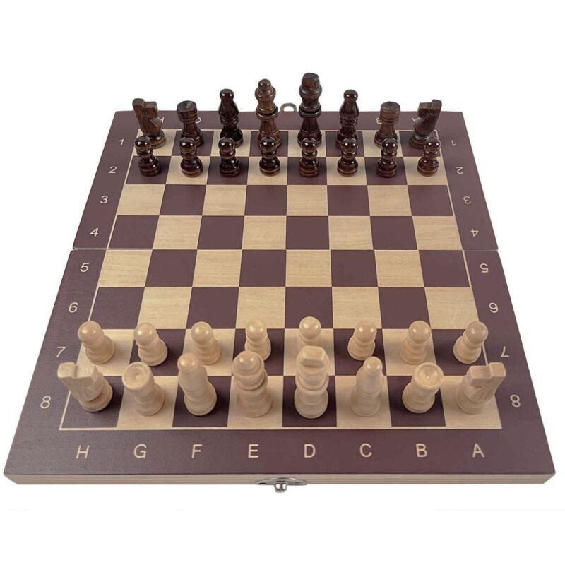 Pegasi 3-in-1 Houten Bordspel – Schaken, Dammen & Backgammon