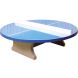 Ronde betonnen tafeltennistafel blauw