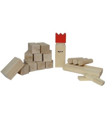 Kubb Semi-Pro Basic met Rode Koning berkenhout