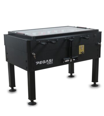 Voetbaltafel Pegasi | Forza Premium Black | Glasplaat | Muntinworp