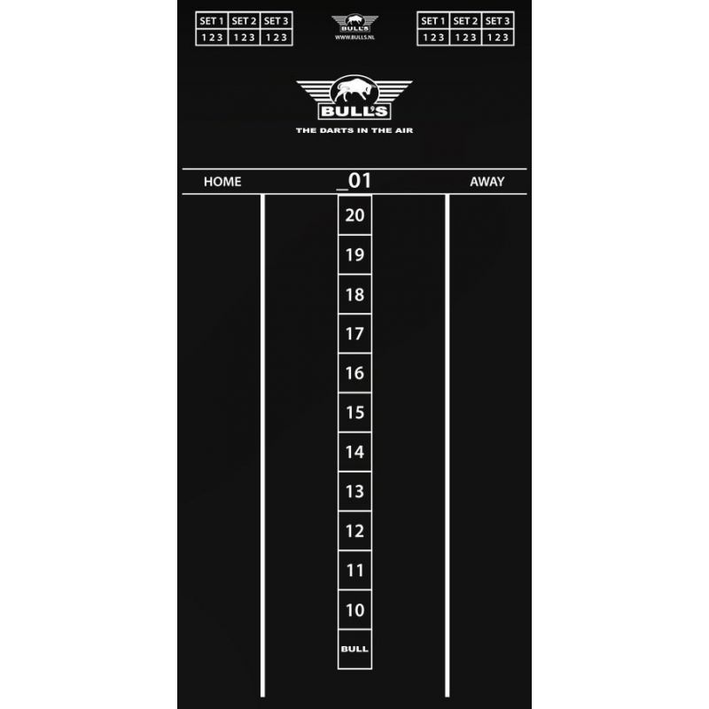 Bulls scorebord zwart 60 x30
