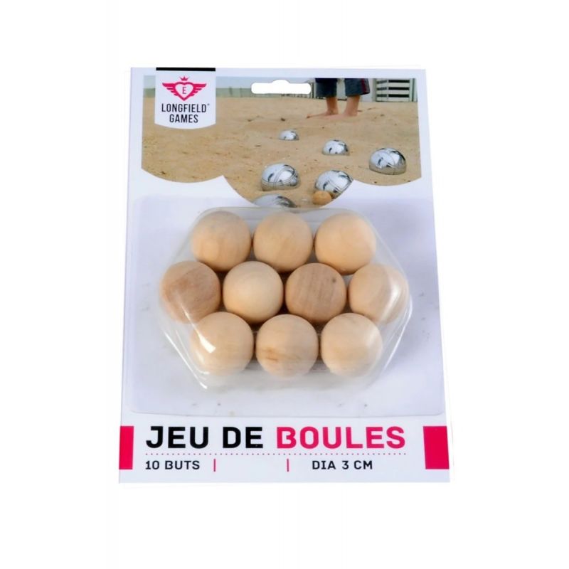 Houten Jeu de boules buts naturel kleur 10st.