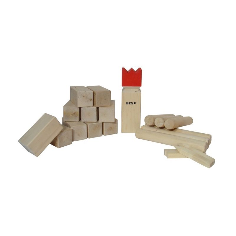 Kubb Semi-Pro Basic met Rode Koning berkenhout