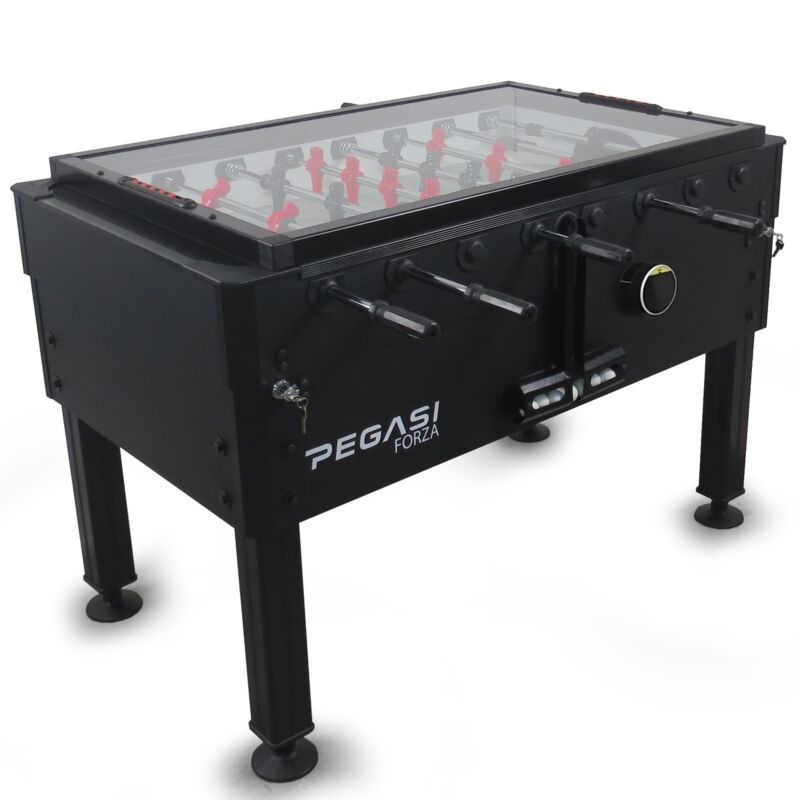 Voetbaltafel Pegasi | Forza Premium Black | Glasplaat | Cashless