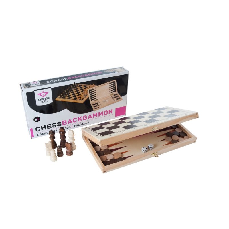 Schaak/backgammon set - 29 x 29 cm